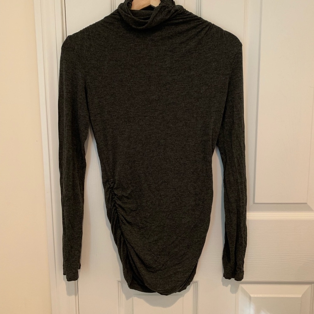 GREY MINI DRESS WITH MOCK NECK